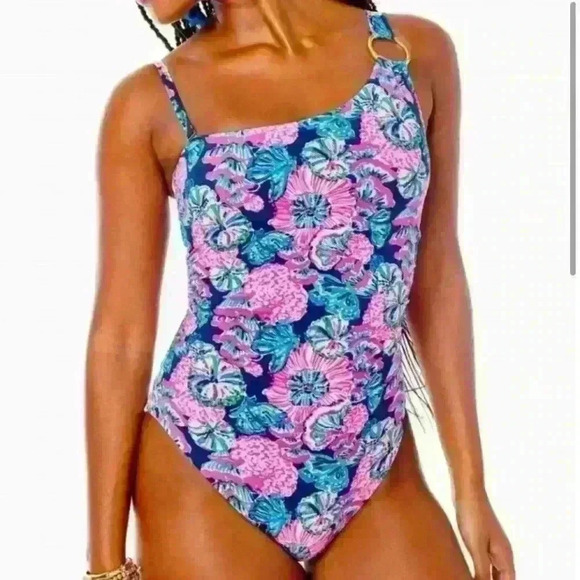 {Lilly Pulitzer} Leola One-Piece
Swimsuit Oyster Bay Navy
Shroom With A View - 4 - Picture 2 of 8